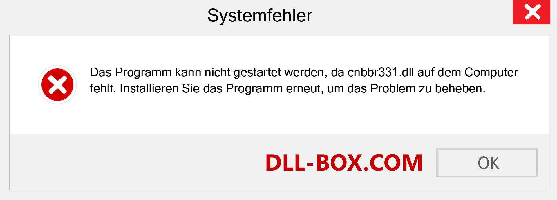 cnbbr331.dll-Datei fehlt?. Download für Windows 7, 8, 10 - Fix cnbbr331 dll Missing Error unter Windows, Fotos, Bildern