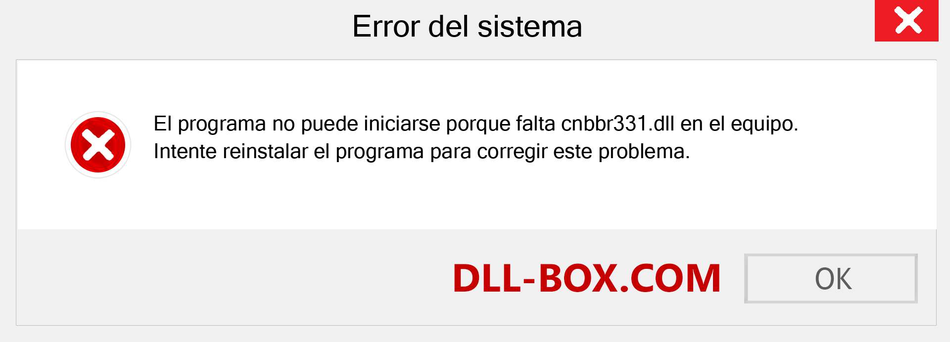 ¿Falta el archivo cnbbr331.dll ?. Descargar para Windows 7, 8, 10 - Corregir cnbbr331 dll Missing Error en Windows, fotos, imágenes